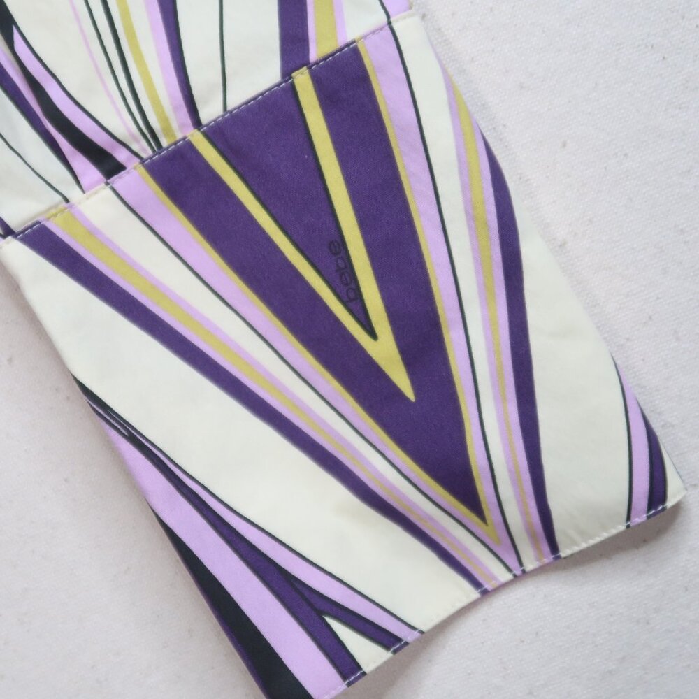 Vintage Bebe Purple Collard Snap Button Long Sleeve Blouse - Picture 12 of 16